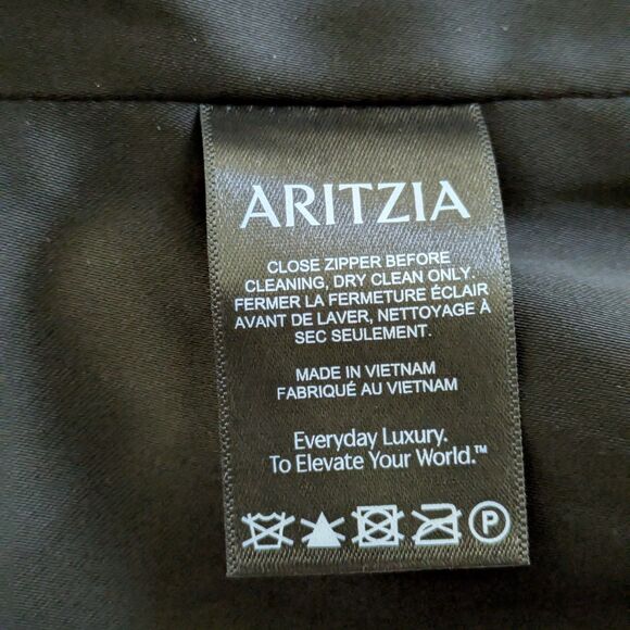 Aritzia Ten Castle Black Satin Bustier Corset Top S Boning Full Zip Strapless - Picture 9 of 13